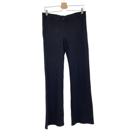 Betabrand Bootcut Mid Rise Textured Stripe Black Dress Pants Size Large‎ Long - Picture 1 of 9
